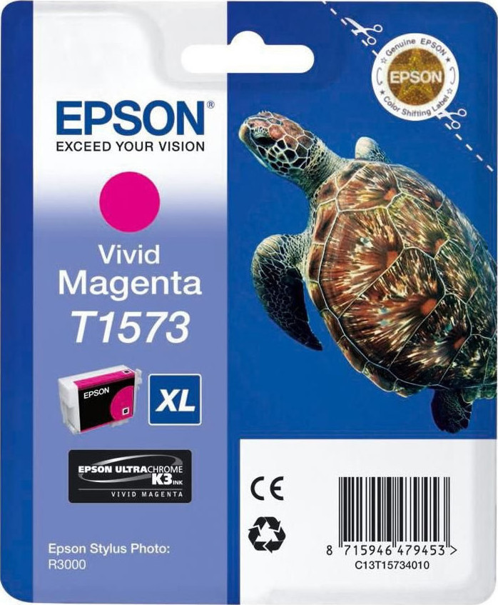 Epson T1573XL Γνήσιο Μελάνι Εκτυπωτή InkJet Vivid Ματζέντα (C13T15734010)