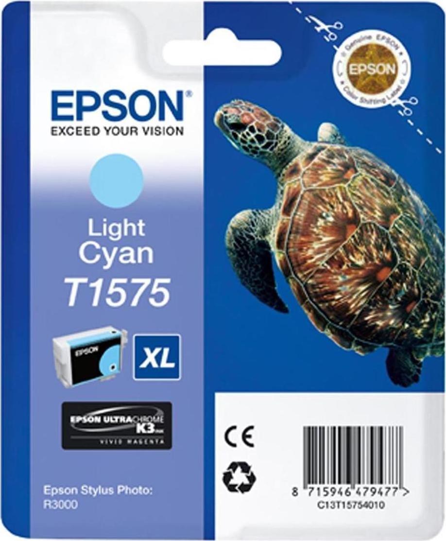 Epson T1575XL Γνήσιο Μελάνι Εκτυπωτή InkJet Ανοιχτό Κυανό (C13T157540)