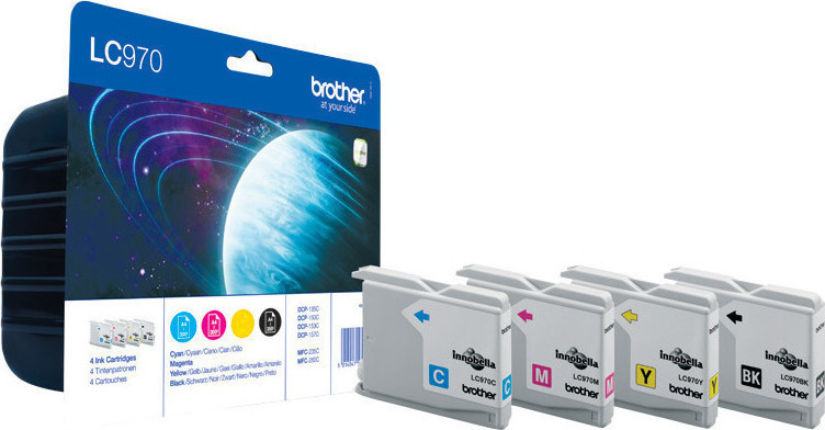 Brother LC970 Value Pack Γνήσιο Πακέτο Μελανιών Εκτυπωτή InkJet Πολλαπλό (Color) (LC-970VALBP)