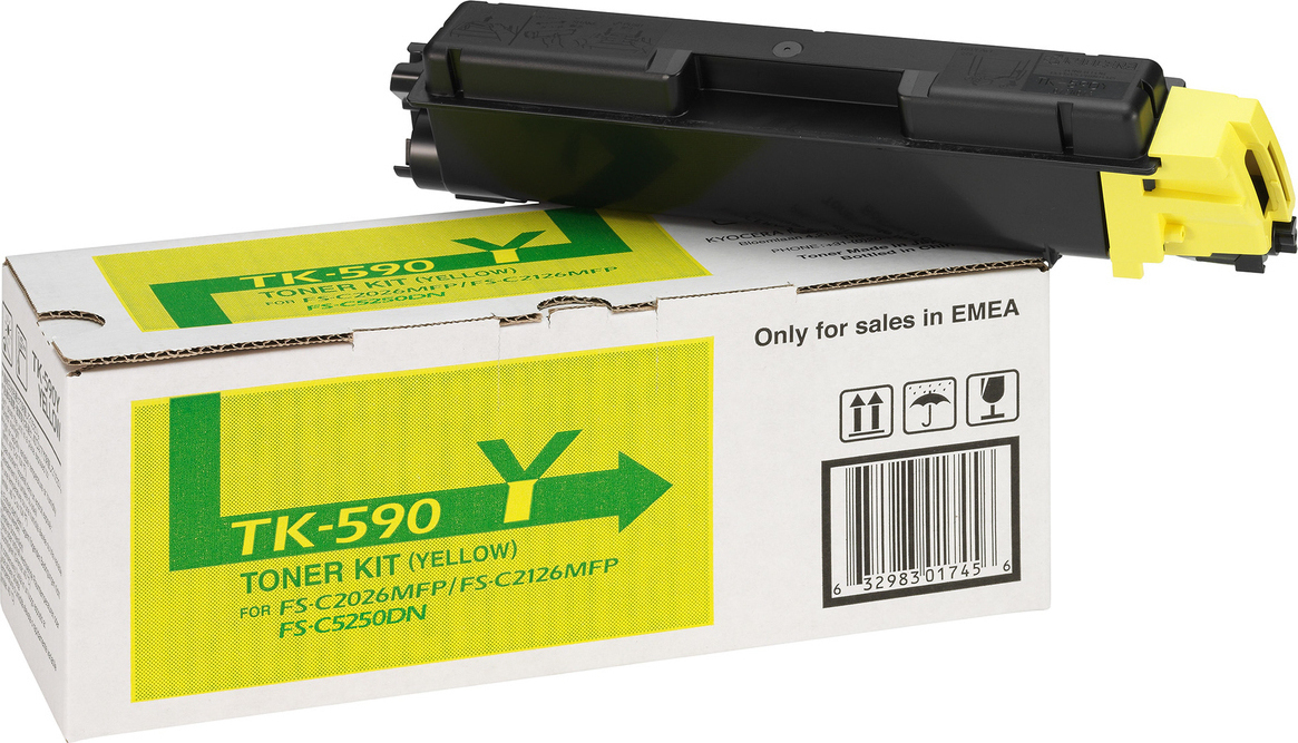 Kyocera TK-590Y Γνήσιο Toner Laser Εκτυπωτή Κίτρινο 5000 Σελίδων (1T02KVANL0)