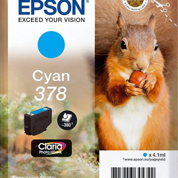 Epson 378 Γνήσιο Μελάνι Εκτυπωτή InkJet Κυανό (C13T37824010)