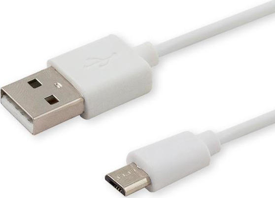 Savio Regular USB 2.0 to micro USB Cable Λευκό 1m (CL-123)