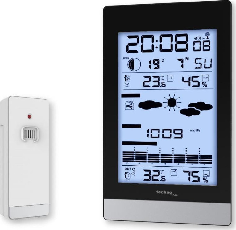 Technoline WS 9050 Ασύρματος Μετεωρολογικός Σταθμός Ψηφιακός Επίτοιχος / Επιτραπέζιος Μαύρος