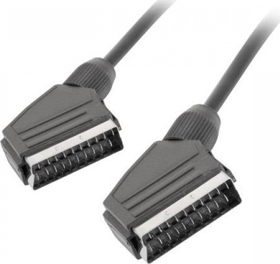 Lanberg Cable Scart male - Scart male 1.8m (CA-EUEU-10CC-0018-BK)