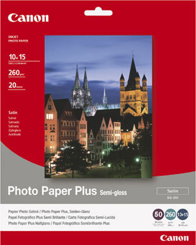 Canon SG-201 Φωτογραφικό Χαρτί Plus A6 (10x15) 260gr/m² για Εκτυπωτές Inkjet 5 Φύλλα