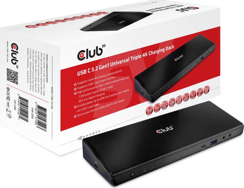 Club3D USB-C Docking Station με HDMI/DisplayPort 4K PD Ethernet (CSV-1562) - Image 1