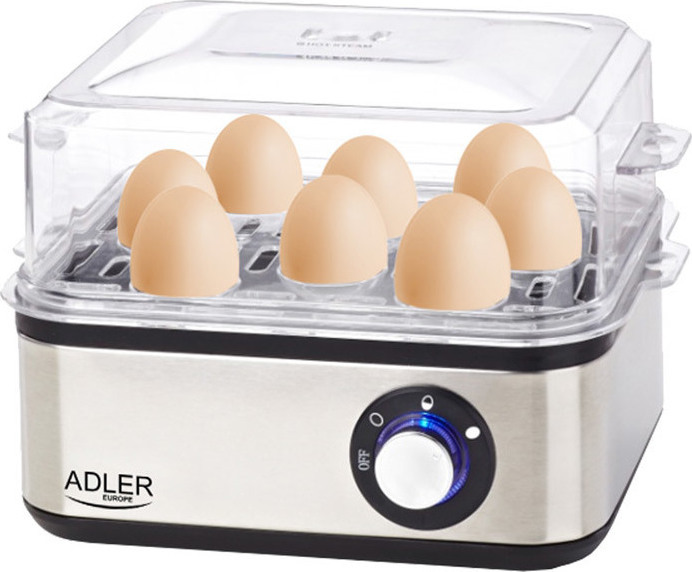 Adler Βραστήρας Αυγών 8 Θέσεων 800W Ασημί