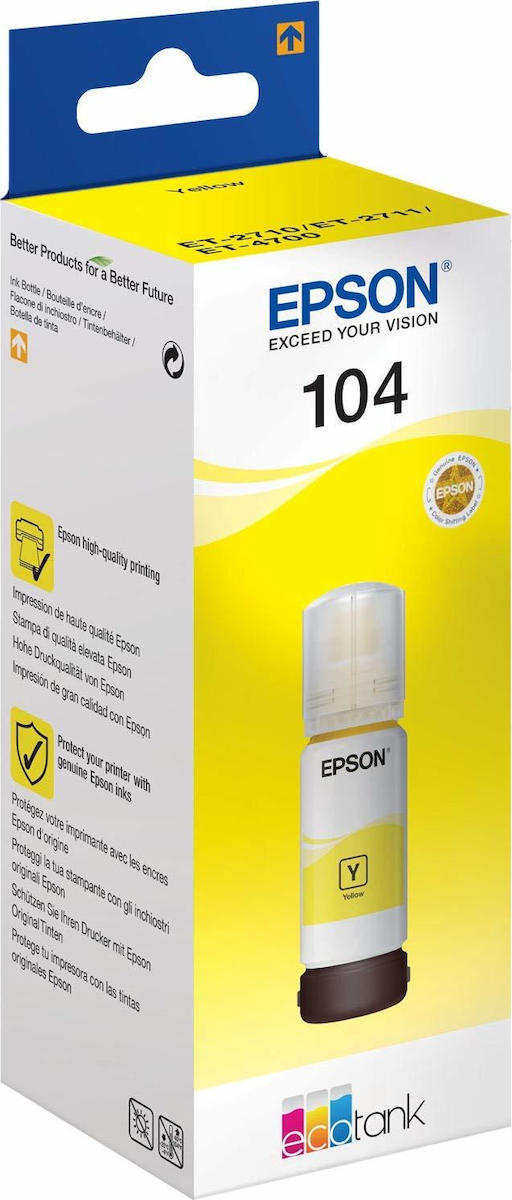 Epson 104 Γνήσιο Μελάνι Εκτυπωτή InkJet Κίτρινο (C13T00P440)
