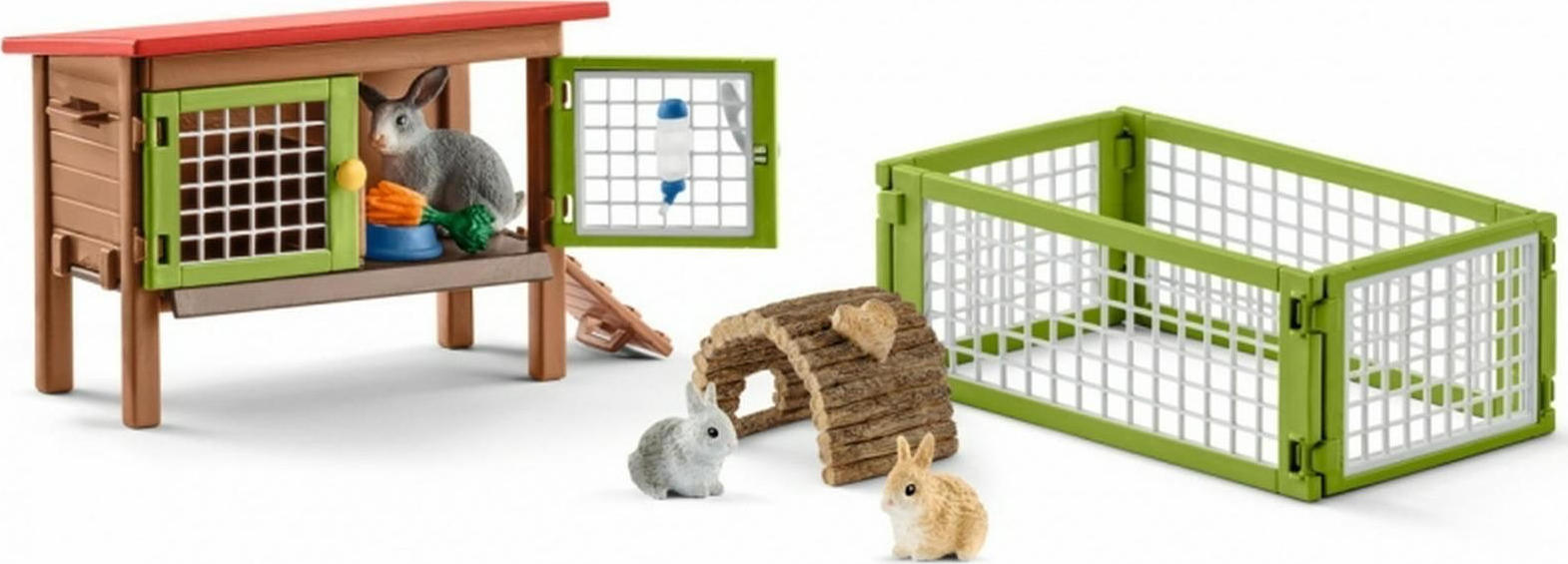 Schleich-S Παιχνίδι Μινιατούρα Σετ Farm World Rabbit Hutch για 3-8 Ετών