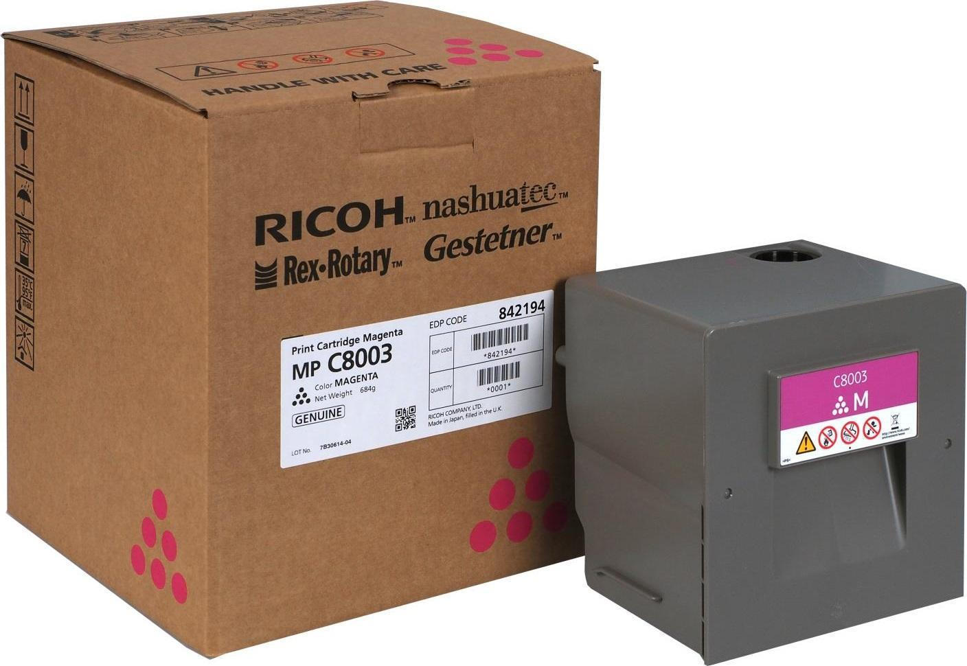 Ricoh MP-C6503 Γνήσιο Toner Laser Εκτυπωτή Ματζέντα 26000 Σελίδων (842194)