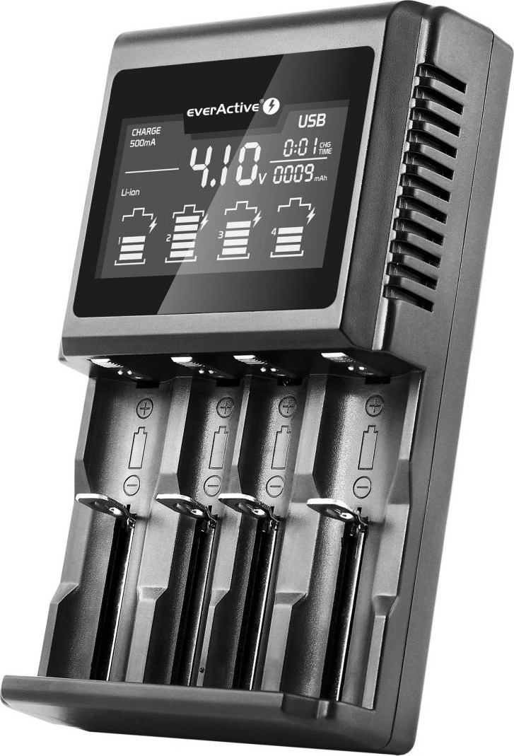 everActive UC-4000 Φορτιστής 4 Μπαταριών Li-ion/Ni-MH Μεγέθους AA/AAA/D/18650/16340/26650/14500