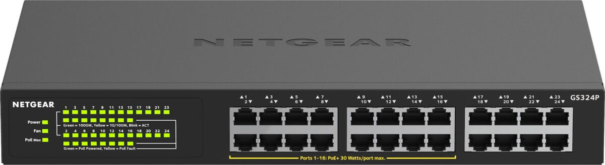 NetGear GS324P Unmanaged L2 PoE+ - Image 1