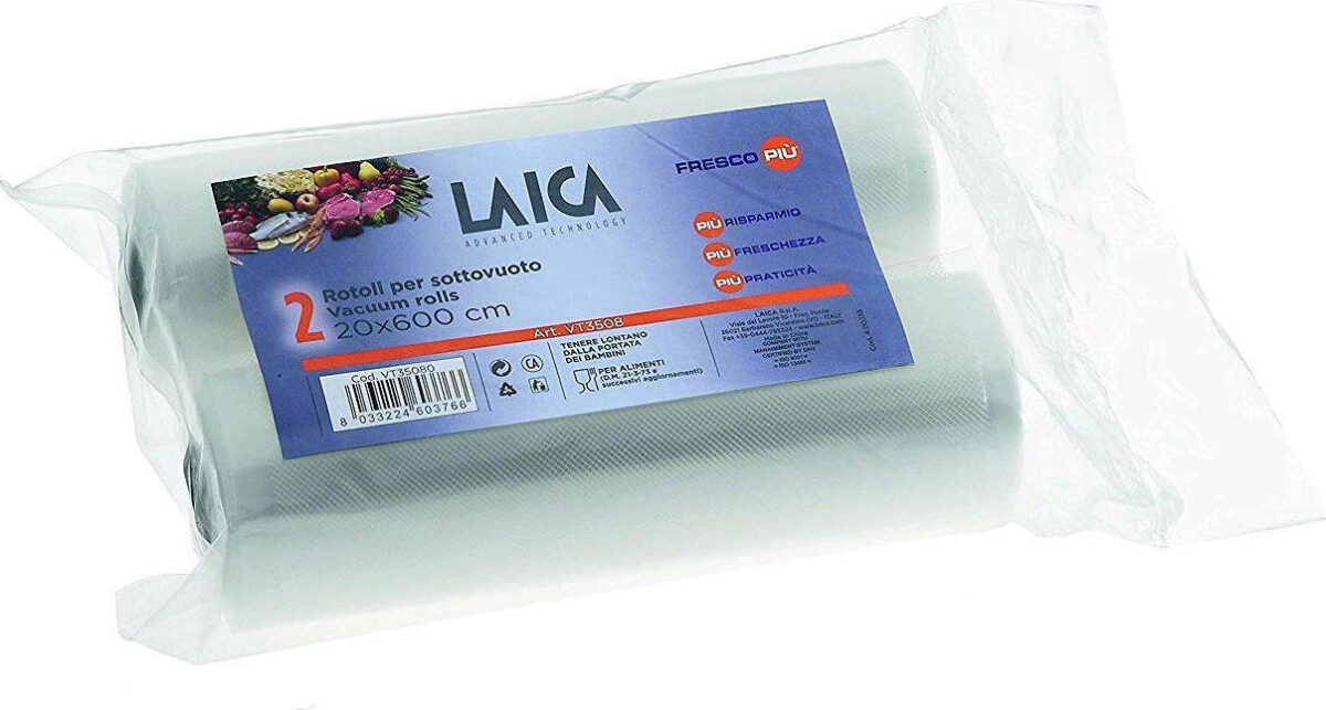 Laica VT35080 Λείες Σακούλες για Συσκευές Vacuum 200mm x 6m 2τμχ - Image 1