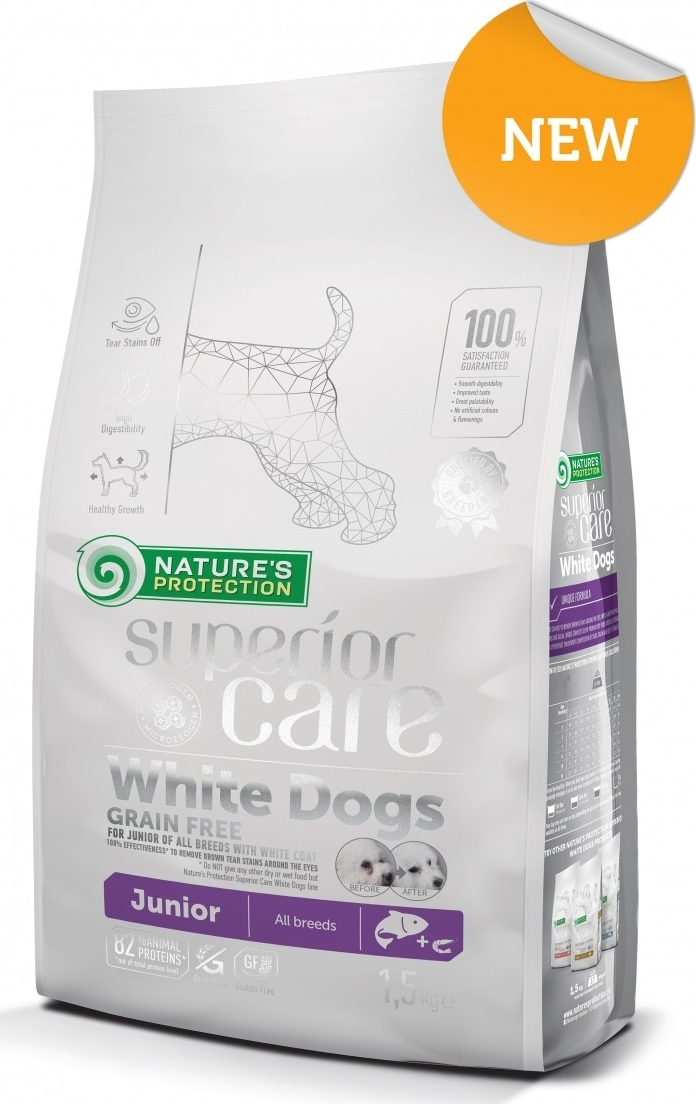 Nature's Protection White Dogs Salmon Junior All Breeds 10kg