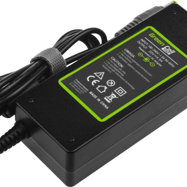 Green Cell Φορτιστής Laptop 90W 20V 4.5A για Lenovo με Αποσπώμενο Καλώδιο Τροφοδοσίας