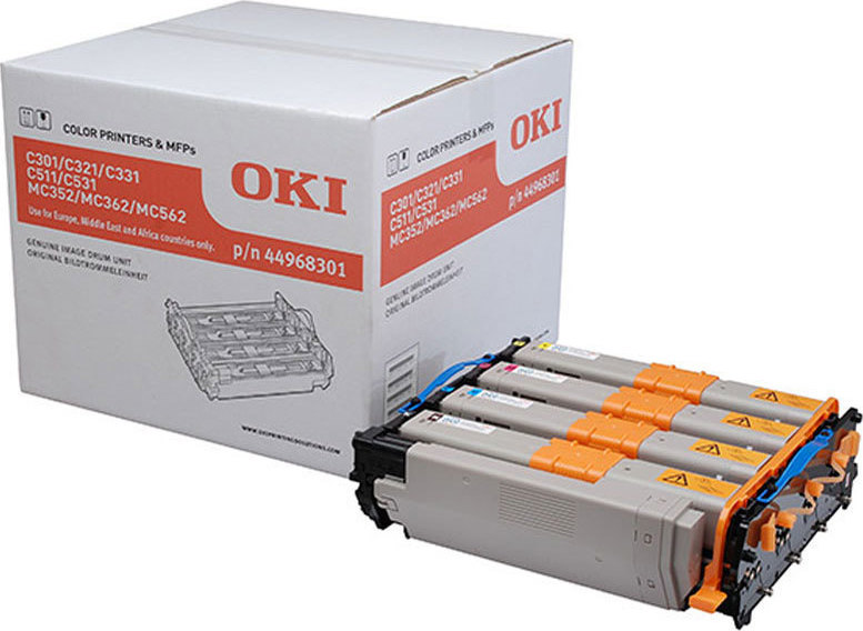 OKI 44968301 Γνήσιο Multipack Drum Laser Εκτυπωτή Κίτρινο/Κυανό/Ματζέντα/Μαύρο 4τμχ