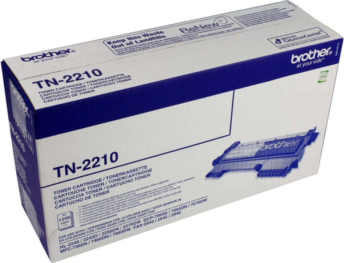 Brother TN-2210 Γνήσιο Toner Laser Εκτυπωτή Μαύρο 1200 Σελίδων (TN-2210) - Image 2