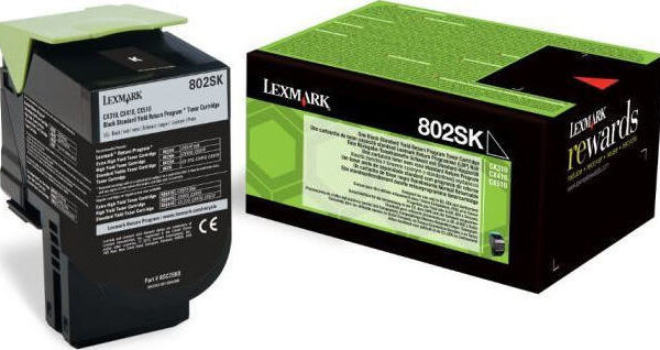 Lexmark 802SK Γνήσιο Toner Laser Εκτυπωτή Μαύρο Return Program 2500 Σελίδων (80C2SK0)