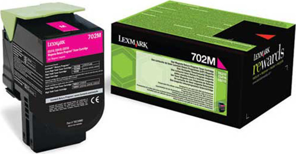 Lexmark 702M Γνήσιο Toner Laser Εκτυπωτή Ματζέντα Return Program 1000 Σελίδων (70C20M0)