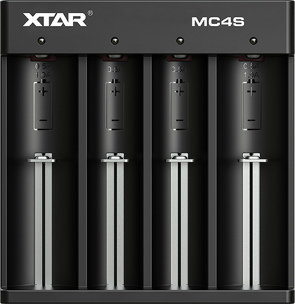XTAR MC4S Φορτιστής 4 Μπαταριών Li-ion/Ni-Cd/Ni-MH Μεγέθους AA/AAA/18650/16340/26650/14500