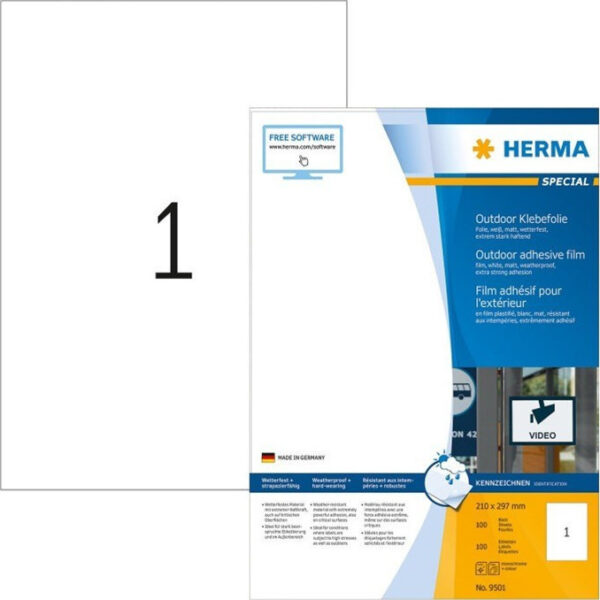 Herma 50 Αυτοκόλλητες Ετικέτες Α4 Ορθογώνιες 210x297mm