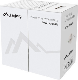 Lanberg U/UTP Cat.6 Καλώδιο Δικτύου Ethernet χωρίς ακροδέκτες 305m Γκρι