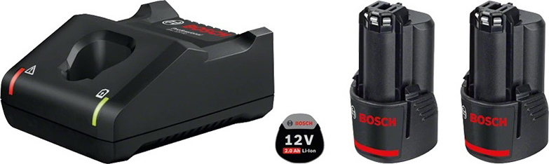 Bosch Σετ 2 Μπαταριών Εργαλείου Λιθίου 12V με Φορτιστή 1600A019RD