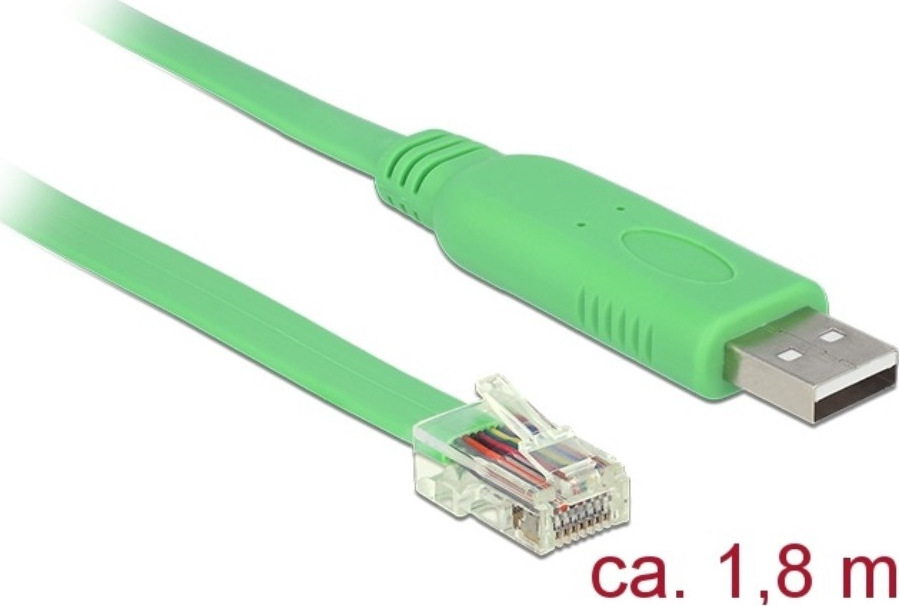 DeLock USB 2.0 Cable USB-A male - RJ45 Πράσινο 1.8m (62960) - Image 1