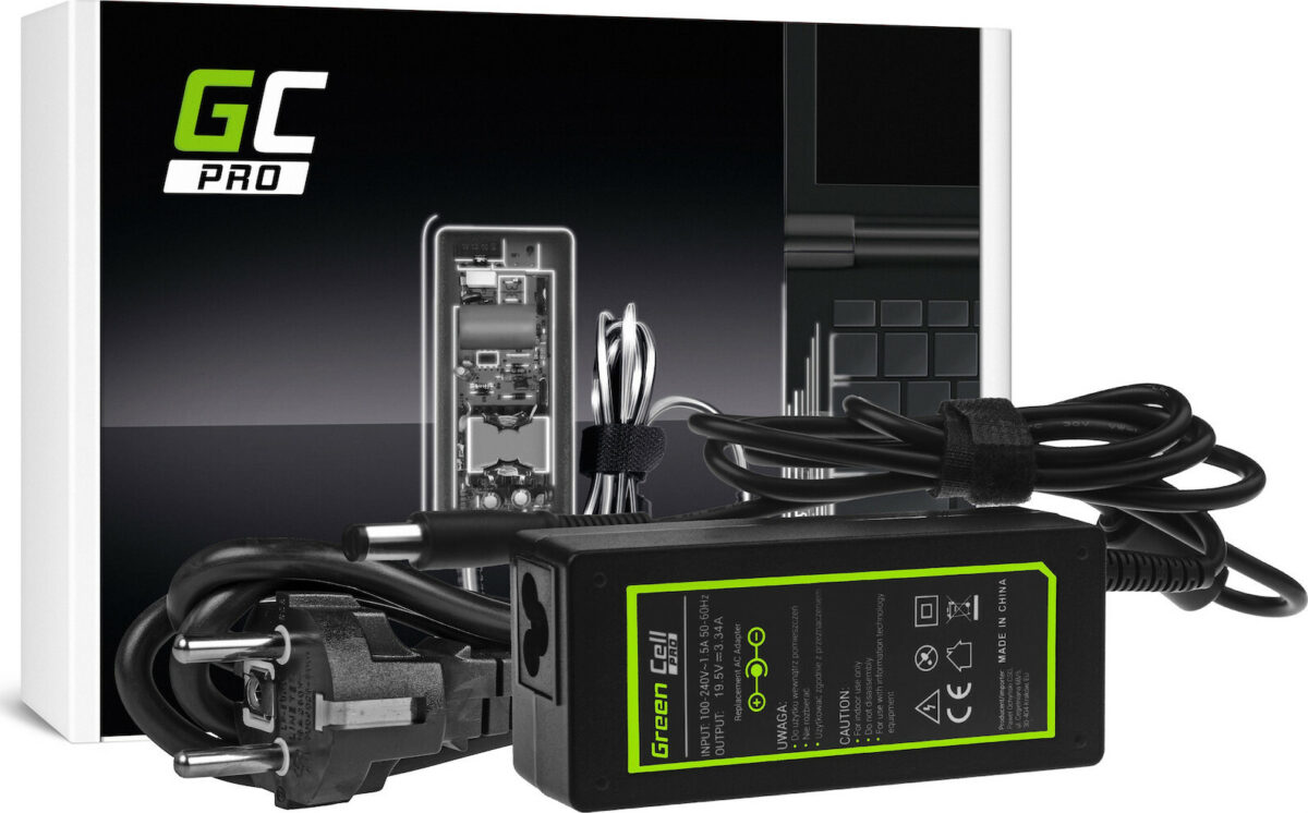Green Cell PRO Φορτιστής Laptop 65W 19.5V 3.34A για Dell με Αποσπώμενο Καλώδιο Τροφοδοσίας 7.4 mm-5.0 mm - Image 1