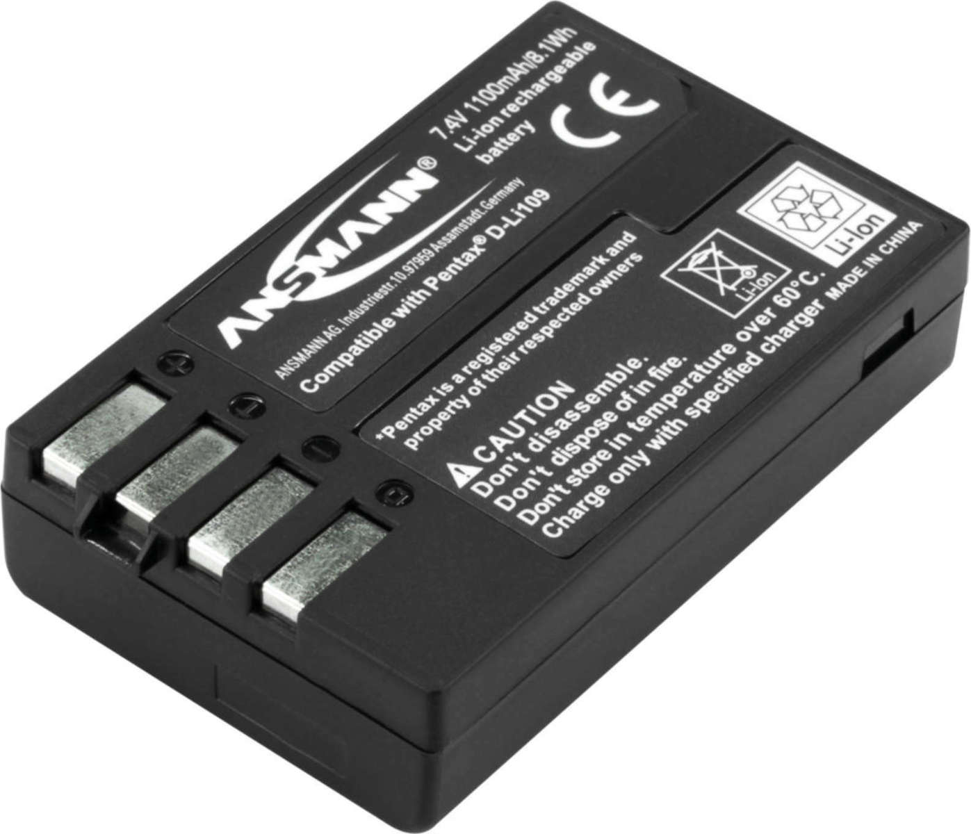 Ansmann Μπαταρία Φωτογραφικής Μηχανής A-Pen D-Li 109 Ιόντων-Λιθίου (Li-ion) 1100mAh Συμβατή με Pentax