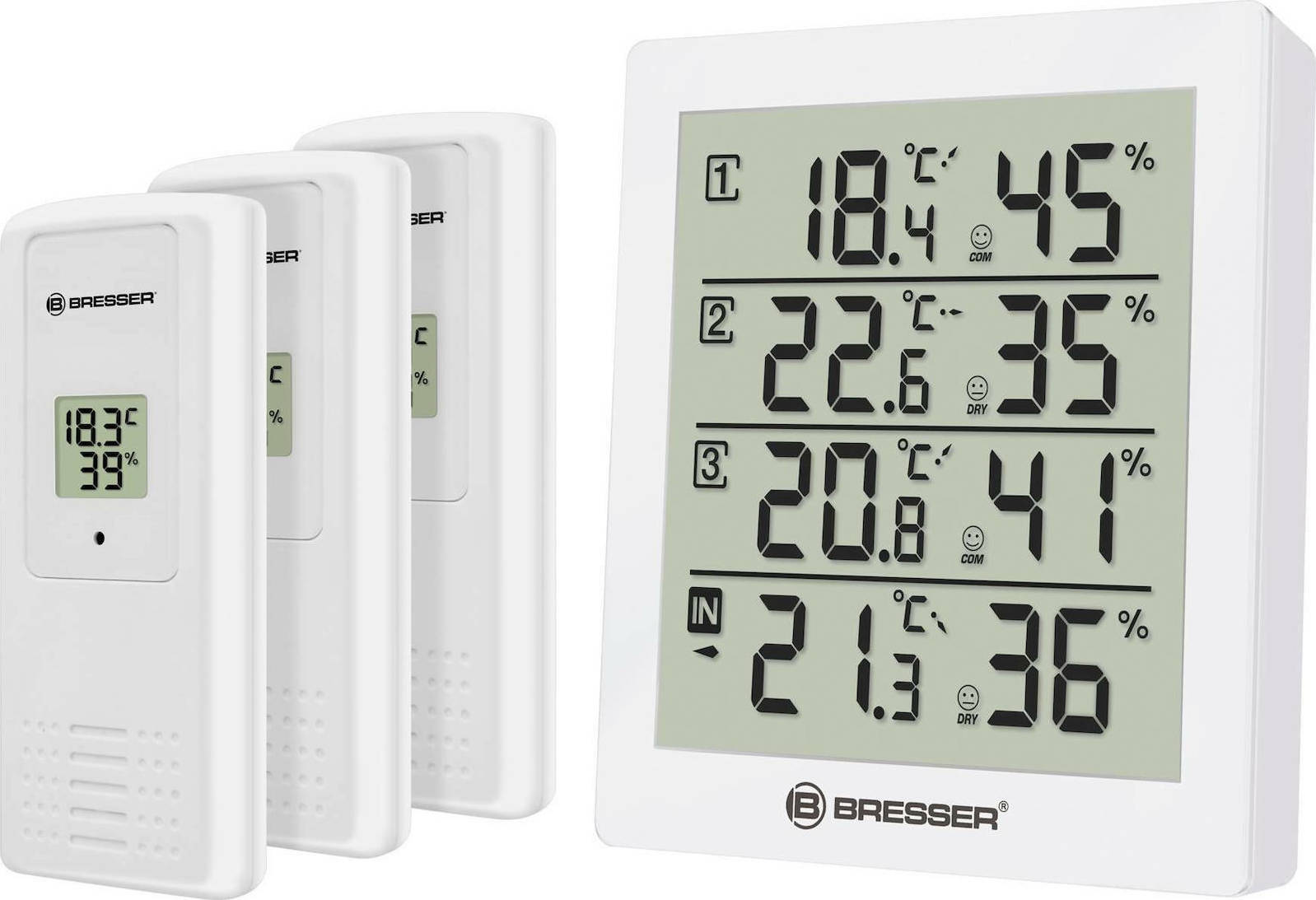 Bresser Temeo Hygro Quadro Ψηφιακό Υγρασιόμετρo & Θερμόμετρo για Χρήση σε Εσωτερικό & Εξωτερικό Χώρο