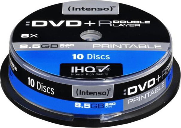 Intenso Εγγράψιμα DVD+R 8x Dual Layer Printable 8.5GB Cake Box 10τμχ - Image 1