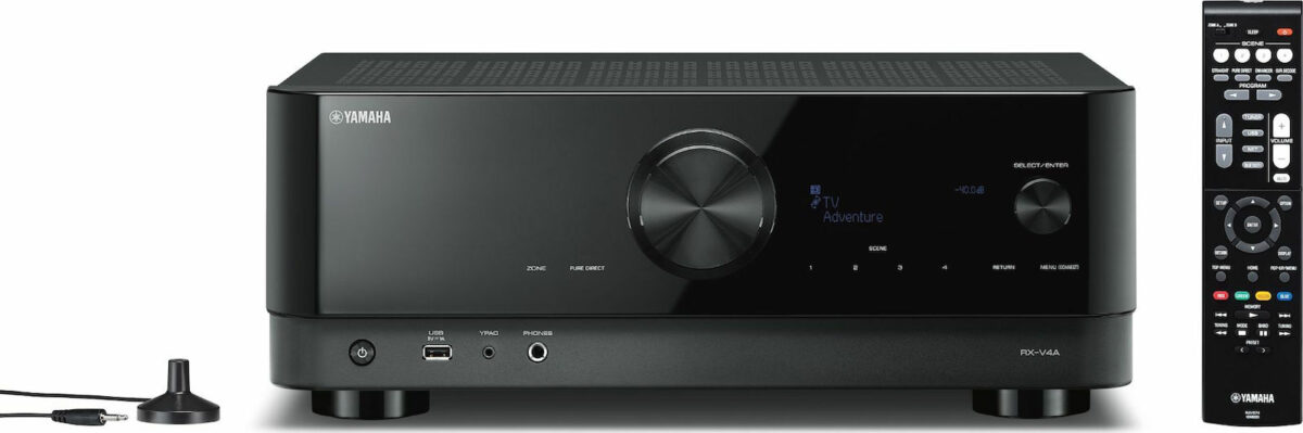 Yamaha RX-V4A Ραδιοενισχυτής Home Cinema 4K/8K 5.2 Καναλιών 115W/6Ω με HDR Μαύρος - Image 1