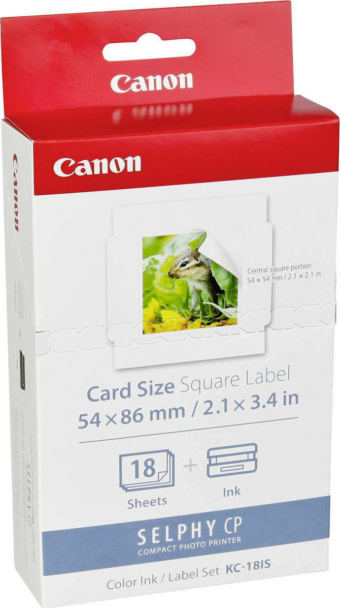 Canon KC-18IS Φωτογραφικό Χαρτί 54x86 για Εκτυπωτές Θερμικής Εξάχνωσης/Μεταφοράς 18 Φύλλα