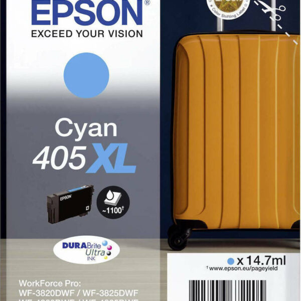 Epson 405XL Γνήσιο Μελάνι Εκτυπωτή InkJet Κυανό (C13T05H24010)