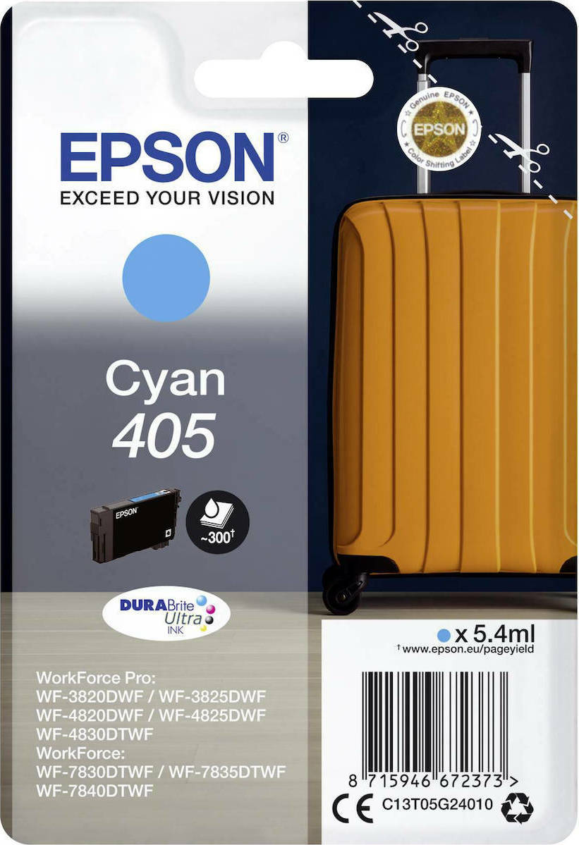 Epson 405 Γνήσιο Μελάνι Εκτυπωτή InkJet Κυανό (C13T05G24010)