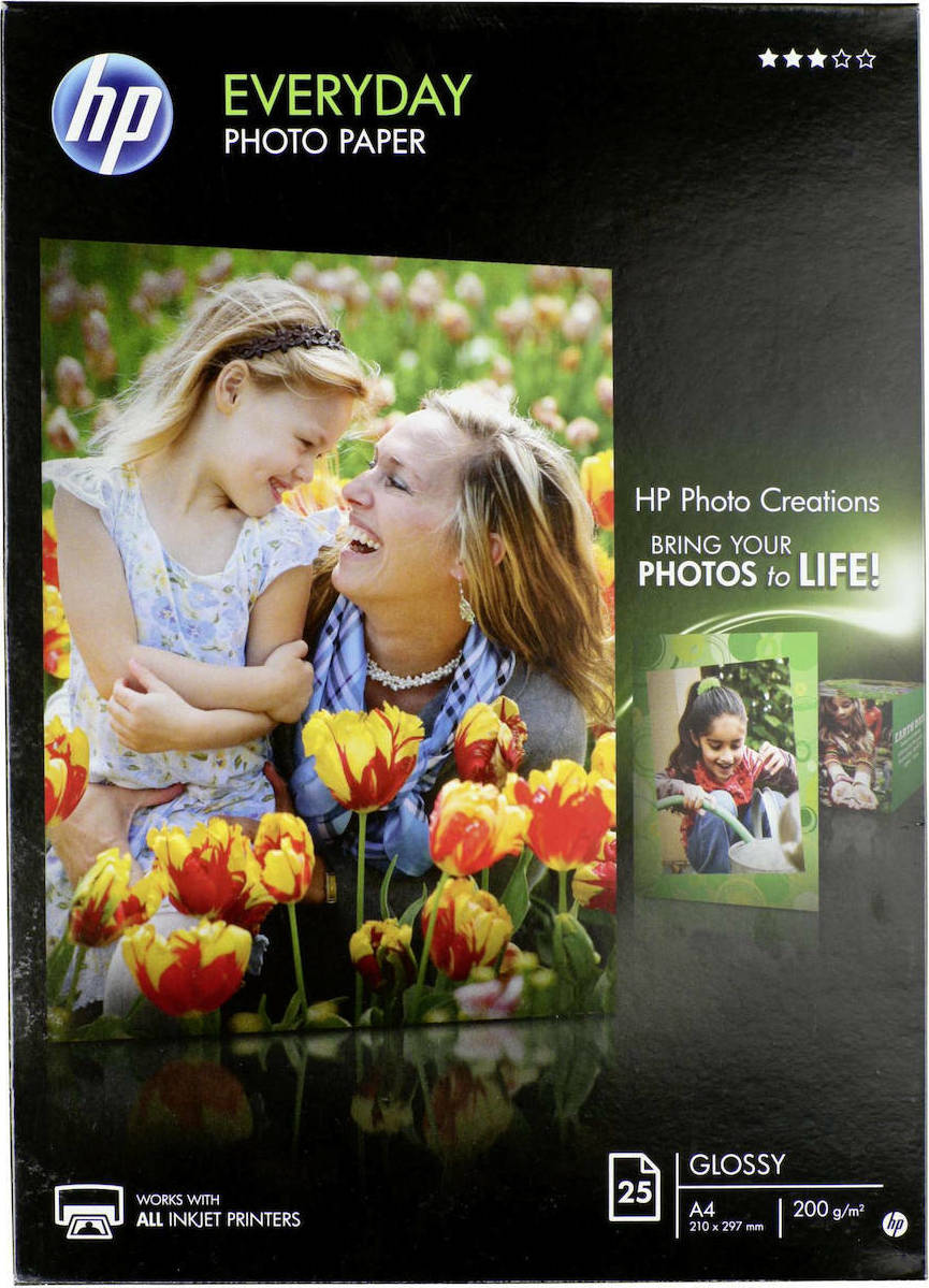 HP Εveryday Φωτογραφικό Χαρτί Gloss A4 (21x30) 200gr/m² για Εκτυπωτές Inkjet 25 Φύλλα - Image 1