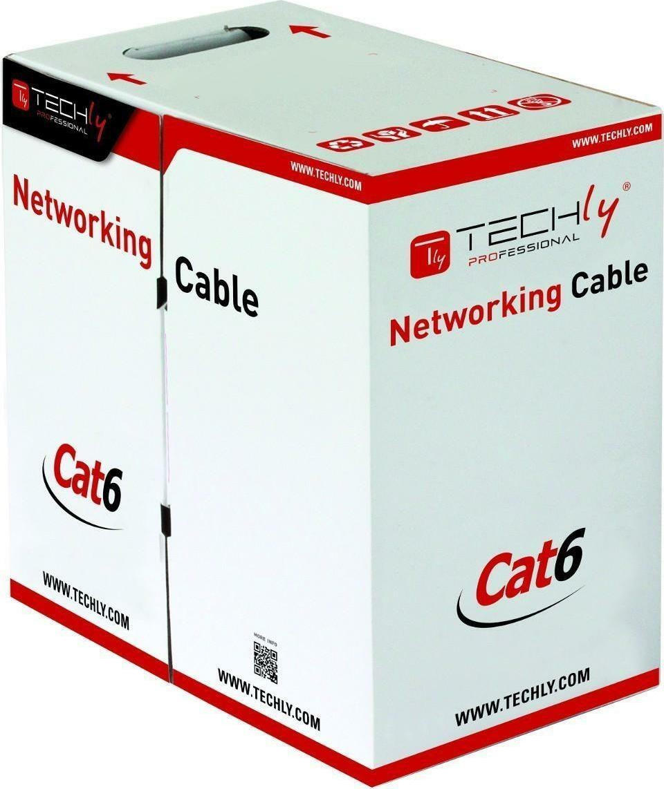 Techly U/UTP Cat.6 Καλώδιο Δικτύου Ethernet χωρίς ακροδέκτες 305m Γκρι