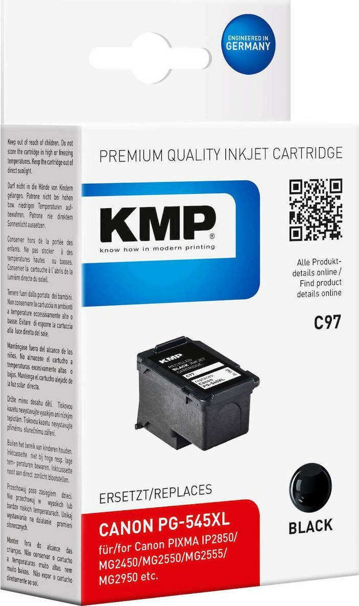 KMP C97 Συμβατό Μελάνι Εκτυπωτή InkJet Canon PG-545XL Μαύρο