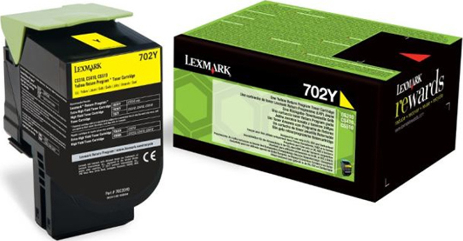 Lexmark 702Y Γνήσιο Toner Laser Εκτυπωτή Κίτρινο Return Program 1000 Σελίδων (70C20Y0) - Image 1