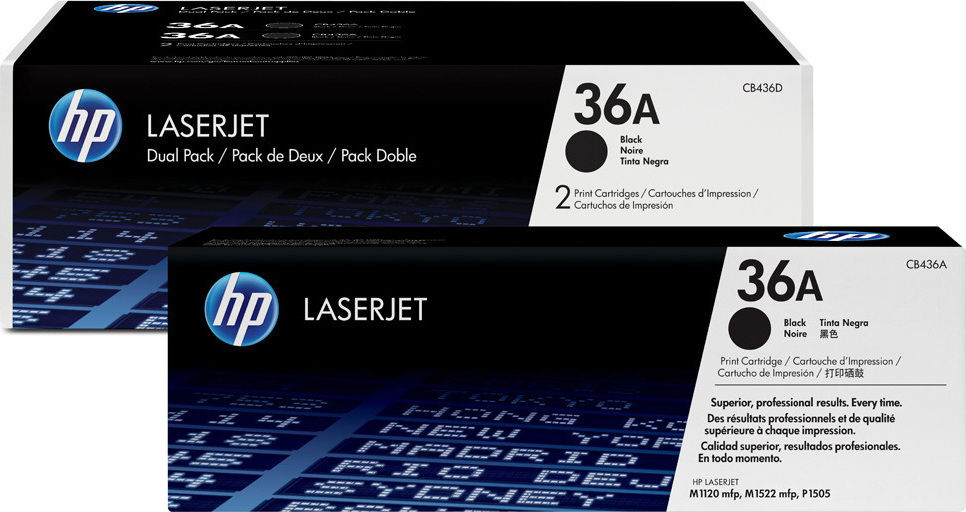 HP 36A Γνήσιο Multipack Toner Laser Εκτυπωτή Μαύρο 2τμχ (CB436AD)