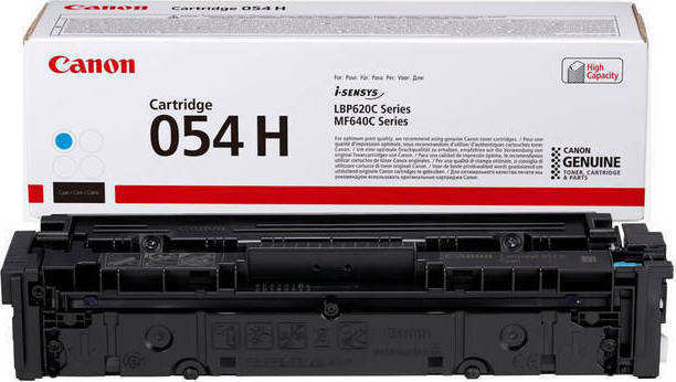 Canon 054H Γνήσιο Toner Laser Εκτυπωτή Κυανό High Yield 2300 Σελίδων (3027C002)