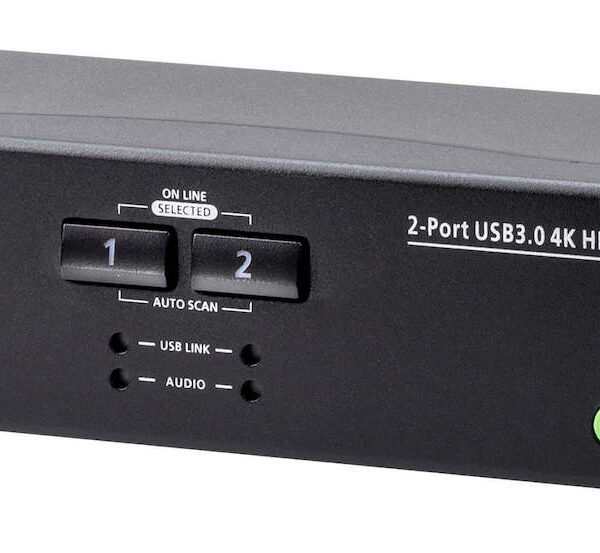 Aten 2-Port USB 3.0 4K HDMI KVMP Switch with Audio Mixer Mode