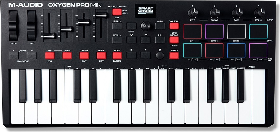 M-Audio Midi Keyboard Oxygen Pro Mini με 32 Πλήκτρα Μαύρο