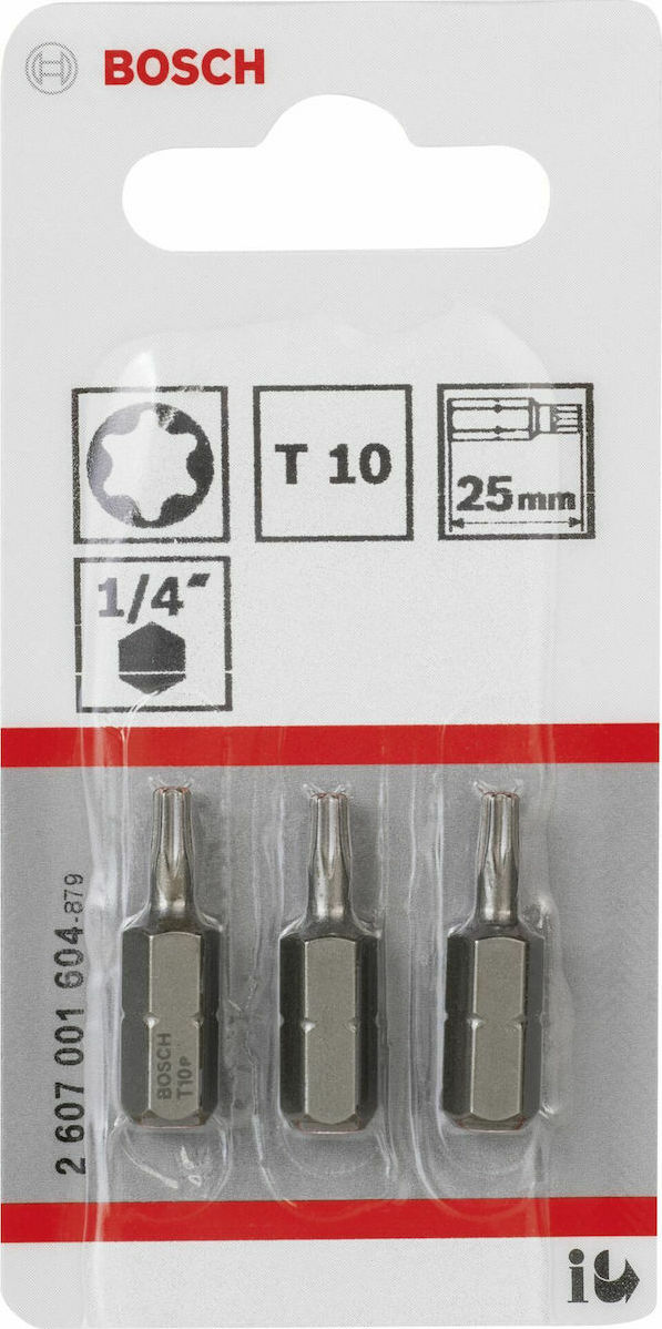 Bosch Screwdriver Bits T10 XH x25mm 3τμχ