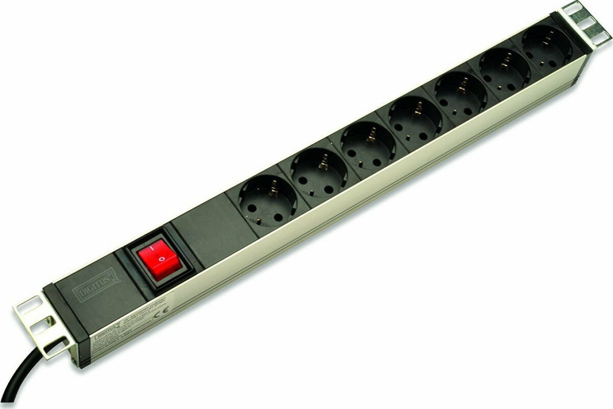 Digitus Πολύπριζο Rack 2 m 7 Έξοδος (οι) εναλλασσόμενου ρεύματος Μαύρο - Image 1
