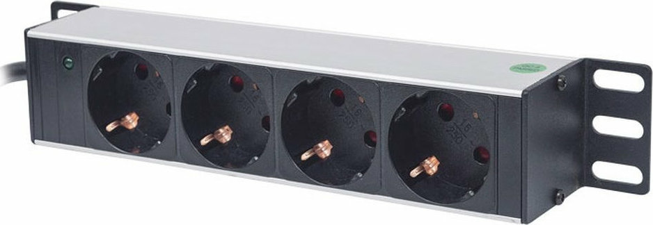 Intellinet Πολύπριζο 10" με 4 Sockets & LED Indicator Μαύρο