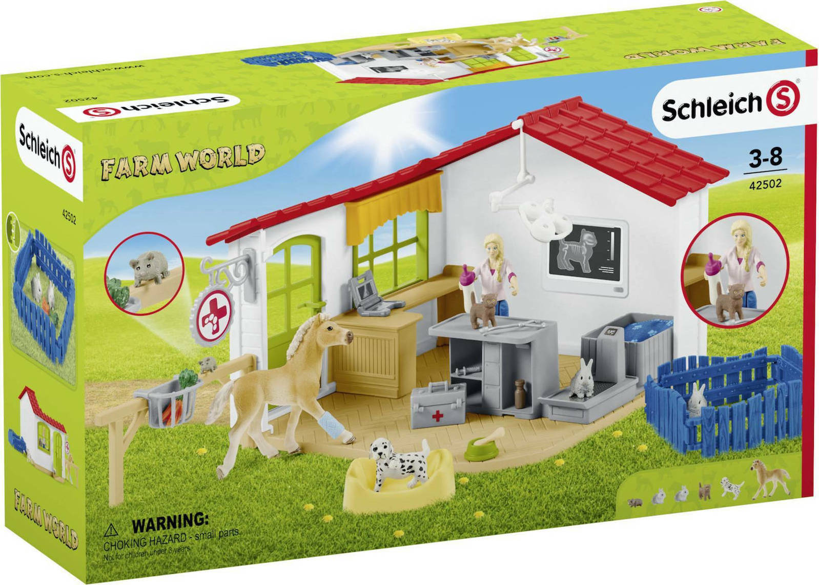 Schleich-S Παιχνίδι Μινιατούρα Σετ Veterinarian Practice With Pets για 3-8 Ετών