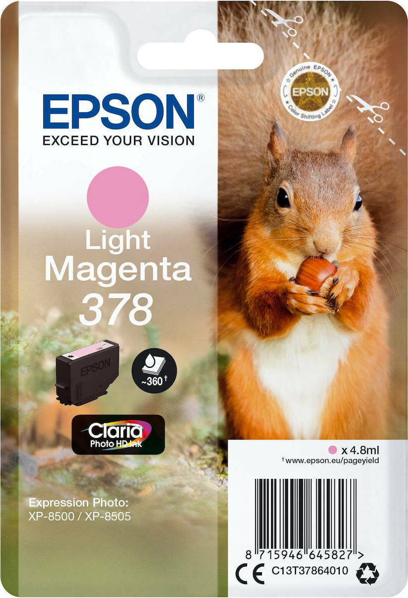 Epson 378 Γνήσιο Μελάνι Εκτυπωτή InkJet Ανοιχτό Ματζέντα (C13T37864010)