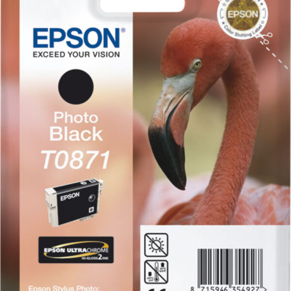 Epson T0871 Γνήσιο Μελάνι Εκτυπωτή InkJet Photo Μαύρο (C13T08714010 C13T08714020)